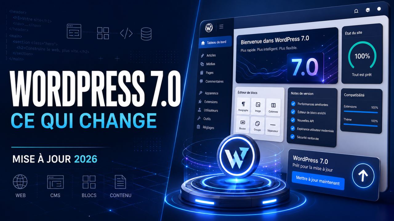 Illustration de l’article WordPress 7.0 : nouveautés, date de sortie et guide de mise à jour